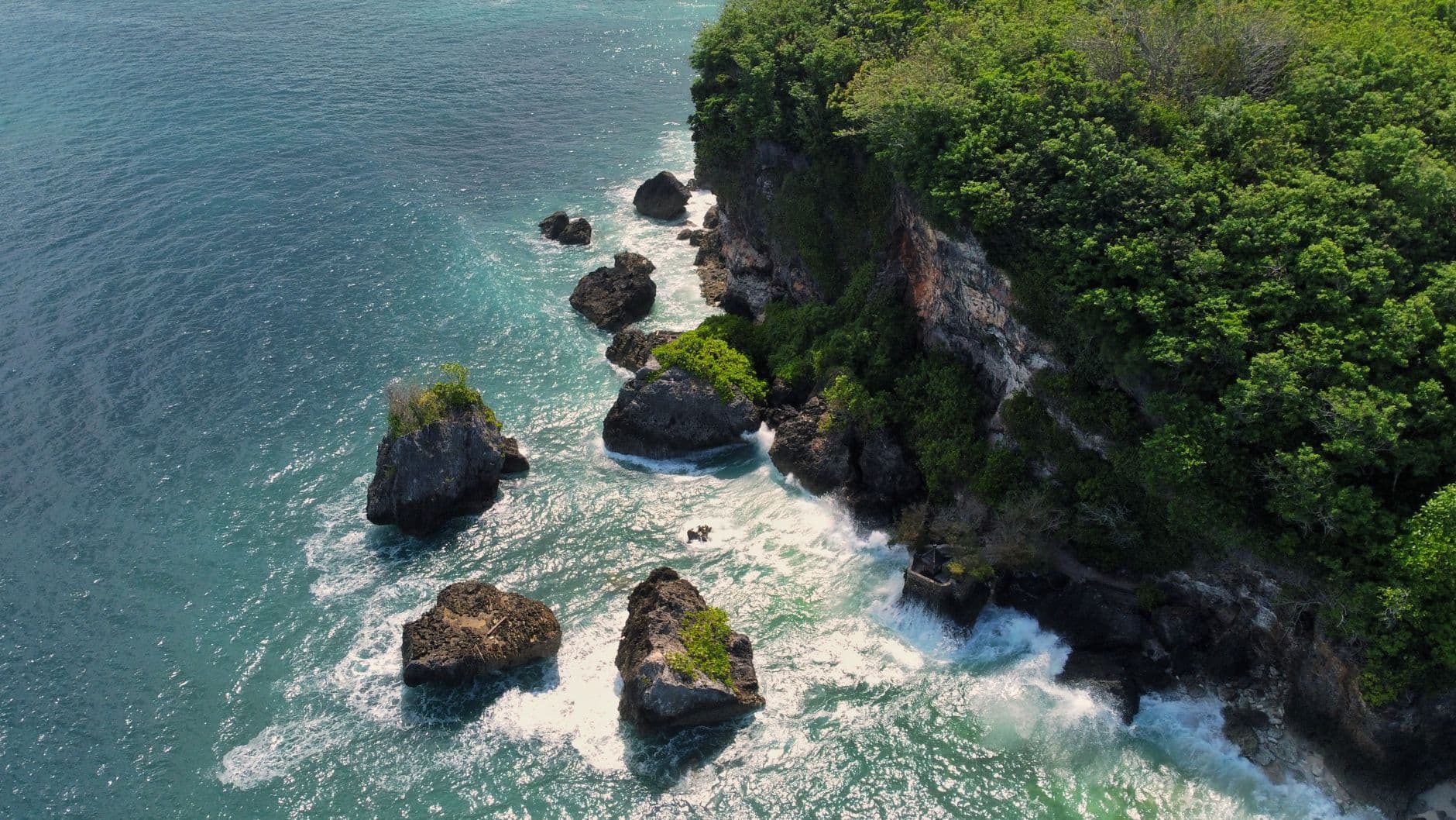 Green headland and coastline in Bali, Indonesia