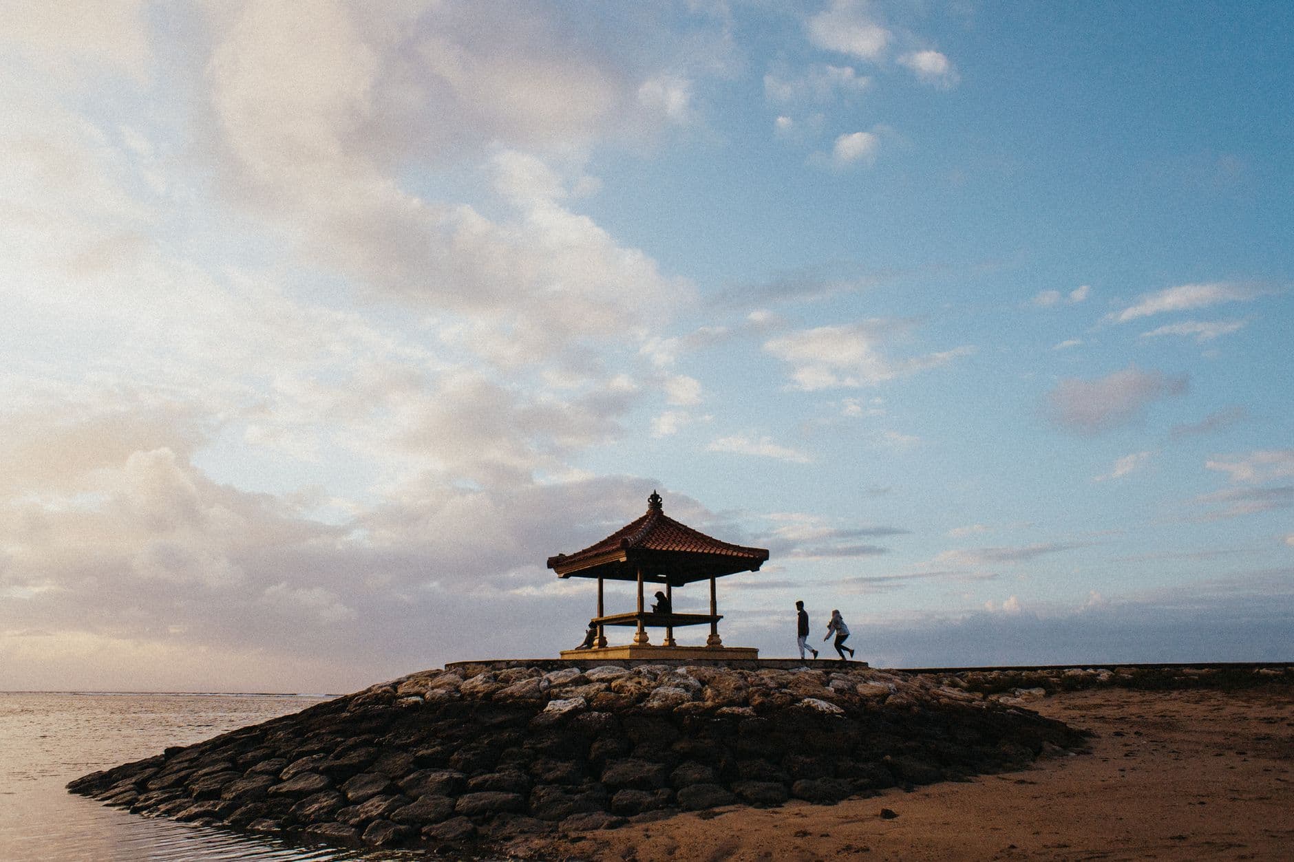 Boats beside the shoreline at Sanur, Bali